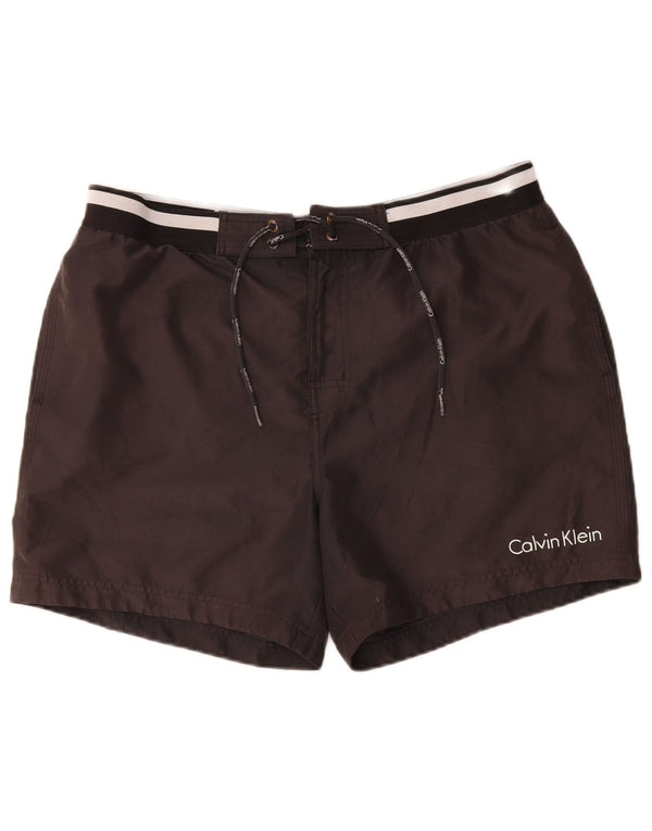 Pantaloni scurți de înot grafic Calvin Klein pentru bărbați, mari, negru, poliester