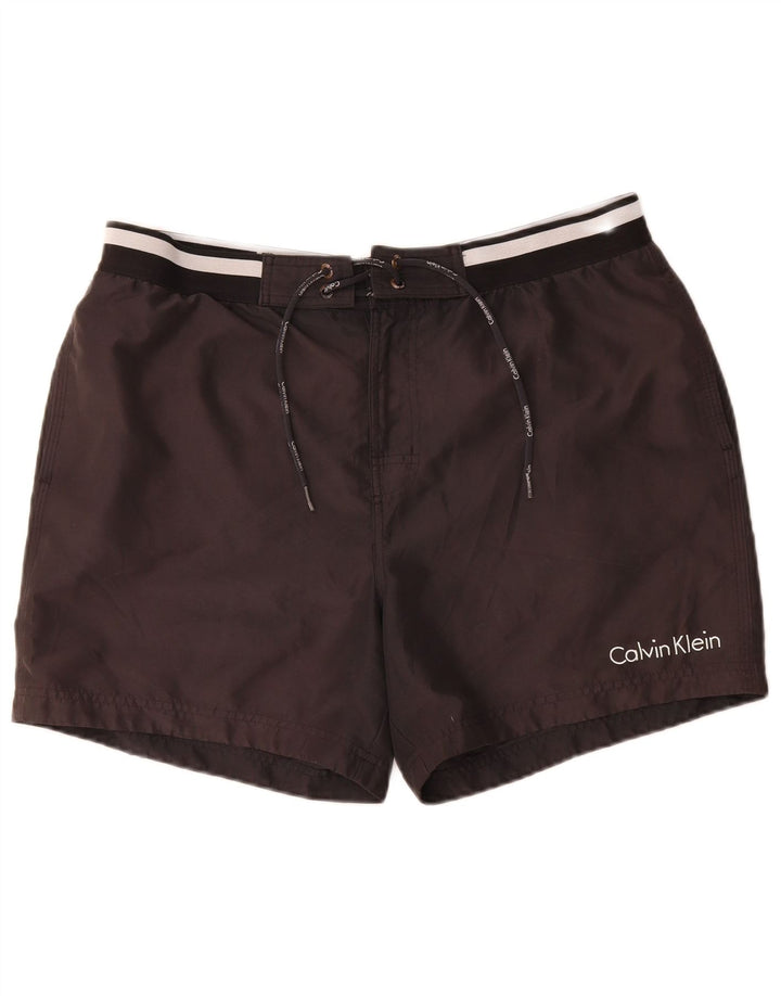 Pantaloni scurți de înot grafic Calvin Klein pentru bărbați, mari, negru, poliester