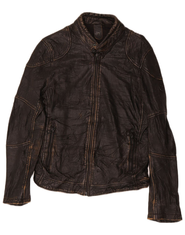 Jachetă din piele pentru bărbați Gypsy UK 38 Medium Black