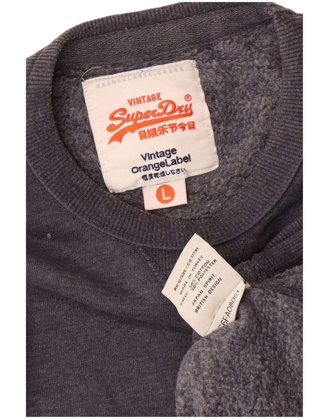 Pulover Superdry pentru bărbați, mare, gri, bumbac, retro