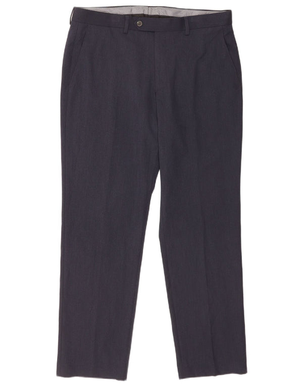 Pantaloni de costum Chaps pentru bărbați, drepti, cu croiala normală, L34 L30, poliester bleumarin
