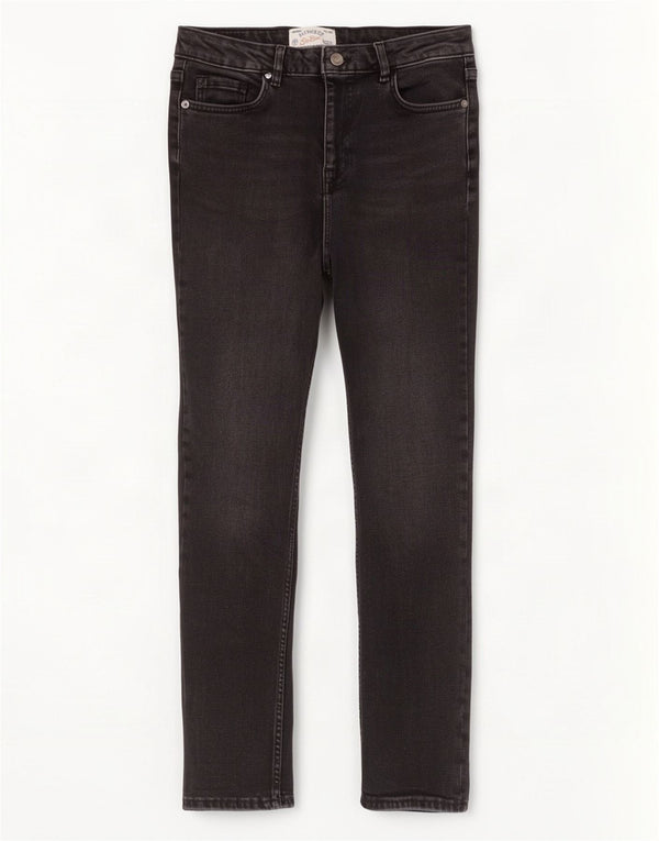 Fat Face Femei Girlfriend Skinny Jeans UK 10 Small W28 L28 Bumbac negru