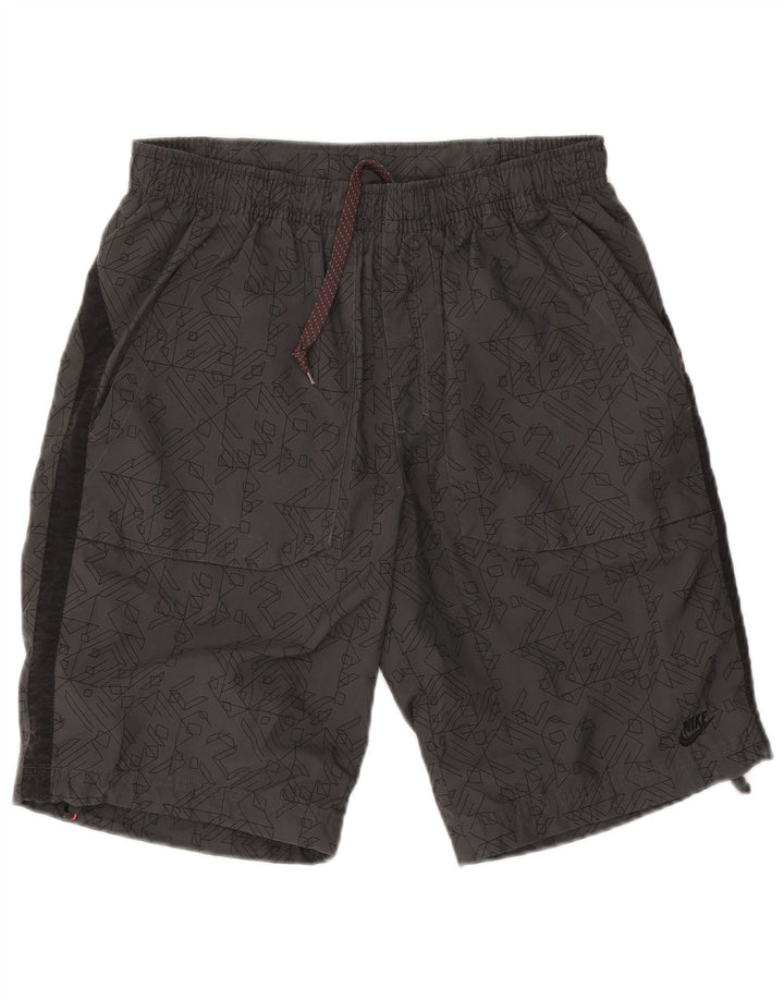 Pantaloni scurți sport Nike pentru bărbați, gri mediu, poliester geometric