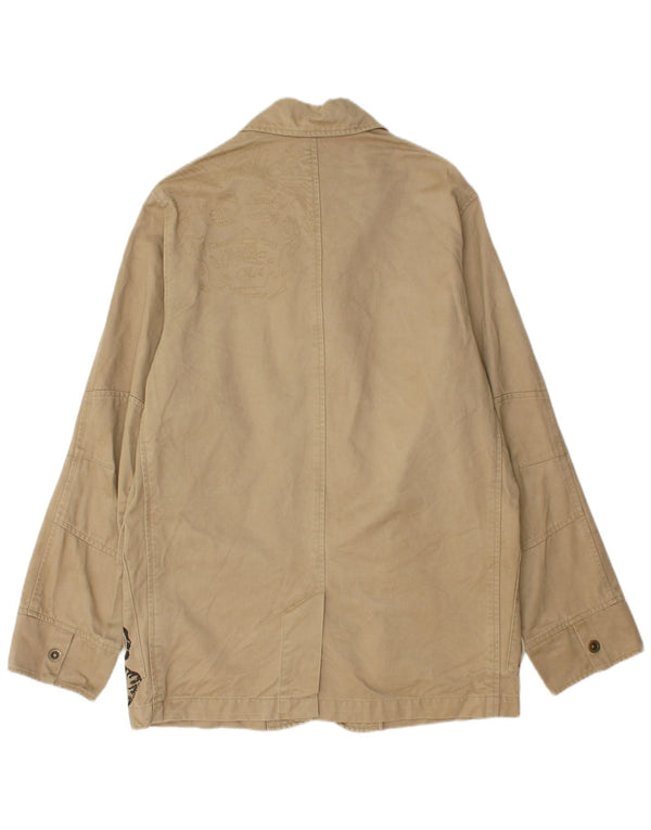 Jachetă grafică Quiksilver pentru bărbați UK 40, mare, bej, bumbac