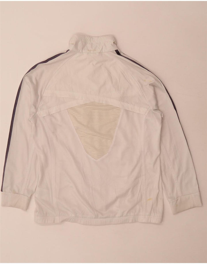 Jachetă de top pentru trening Climalite pentru femei Adidas UK 14 Poliester alb mare