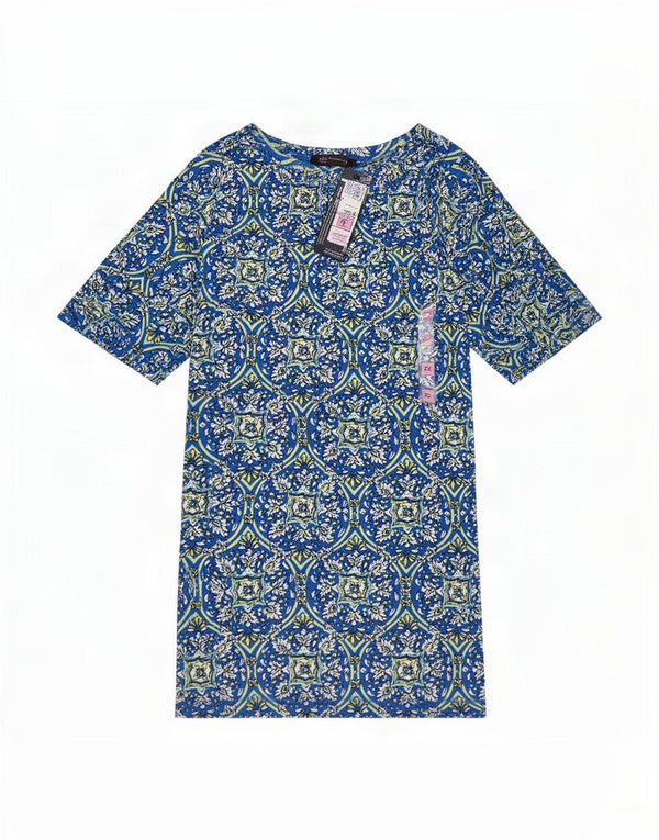 Tricou pentru femei Marks & Spencer Top UK 22 3XL Albastru Floral Bumbac