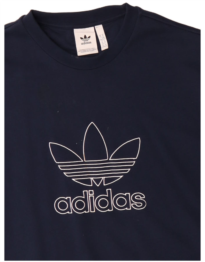 Hanorac grafic pentru bărbați ADIDAS Jumper XL Bumbac bleumarin