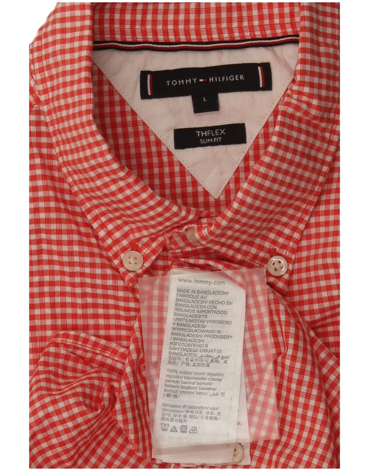 Cămașă pentru bărbați Tommy Hilfiger Slim Fit, mare, roșu, din bumbac