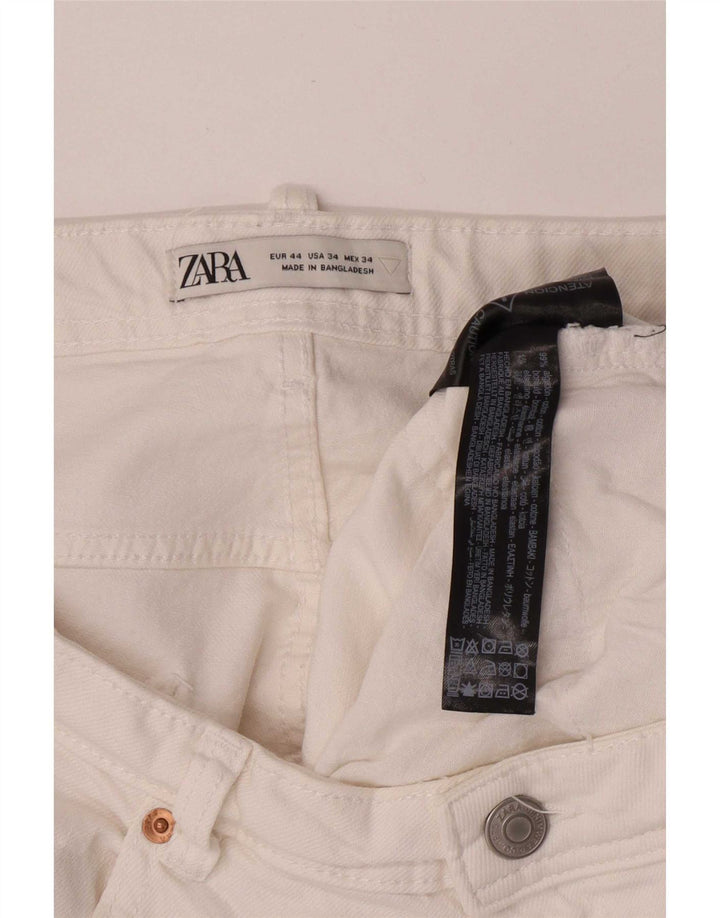 Pantaloni scurți din denim pentru bărbați Zara EU 44 Large W34 Bumbac alb