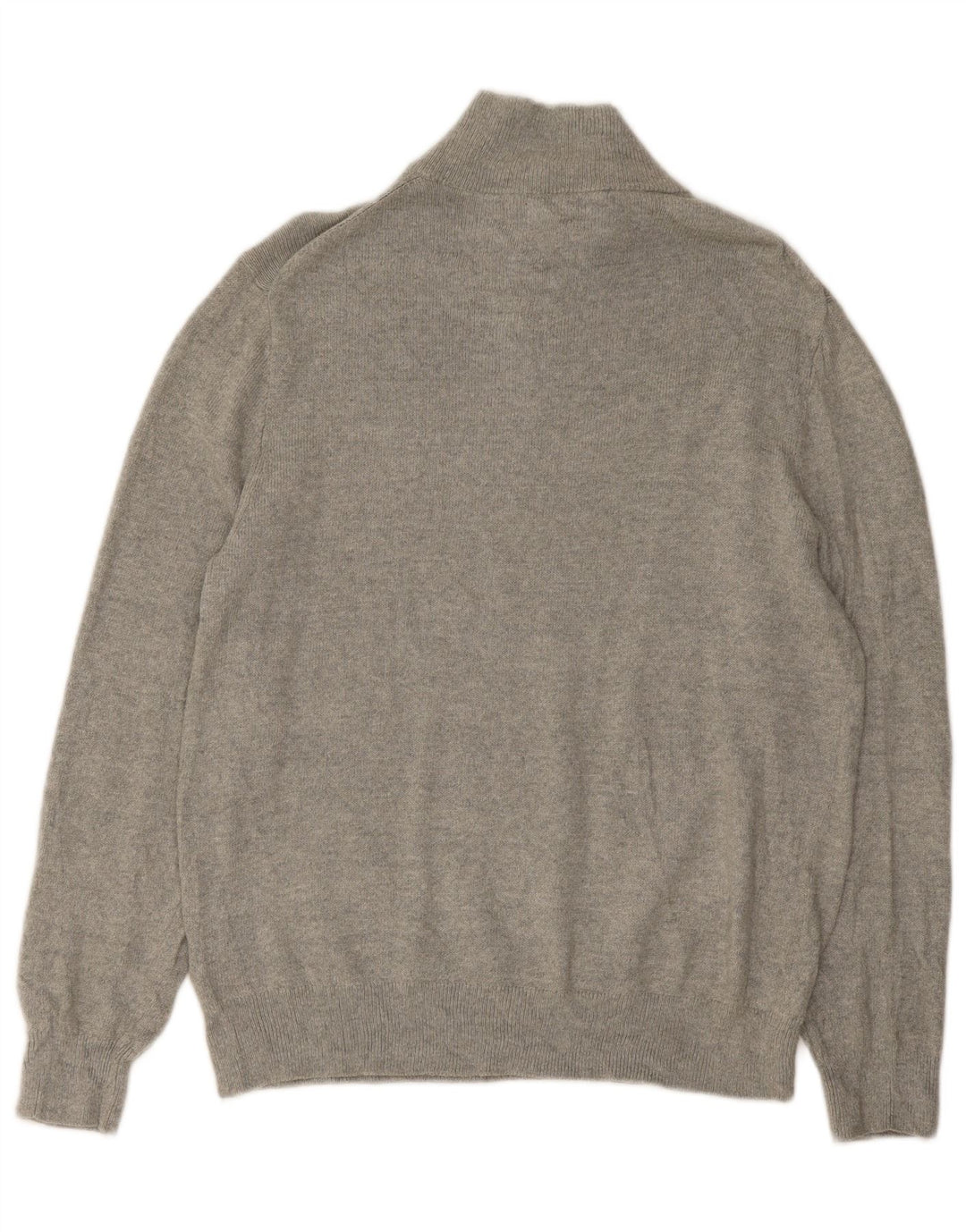 J. Crew Pulover pentru bărbați cu fermoar și gât, bumbac mare, gri