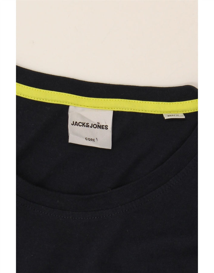 JACK & JONES Mens Graphic T-Shirt Top Medium Navy Blue Cotton Vintage Jack & Jones and Second-Hand Jack & Jones from Messina Hembry 