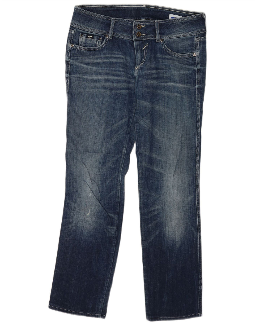 Blugi drepti distressed pentru femei Gas W32 L30 Bumbac albastru