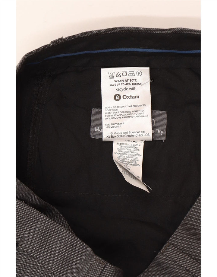 Marks & Spencer Pantaloni drepți pentru bărbați L30 L35 Poliester gri