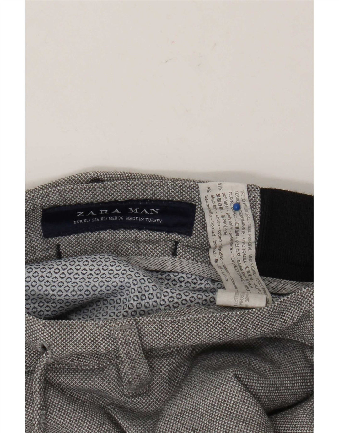 Pantaloni tăiați pentru bărbați Zara XL W34 L26 Gri Poliester