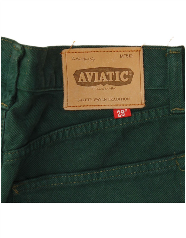 Blugi drepti pentru femei Aviatic cu talie înaltă W29 L33 verde