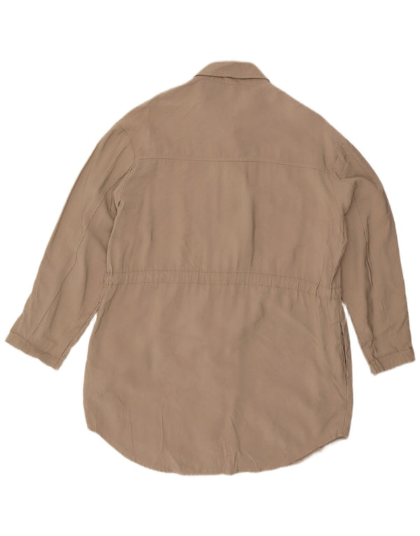 Rochie cămașă supradimensionată pentru femei Zara UK 10 Mic Bej Viscoză