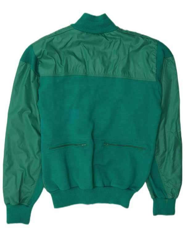 Vintage Mens Tracksuit Top Jacket Medium Green