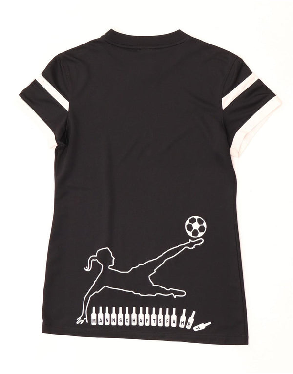 Tricou grafic Nike Dri Fit pentru femei Top UK 10 Small Black Colorblock