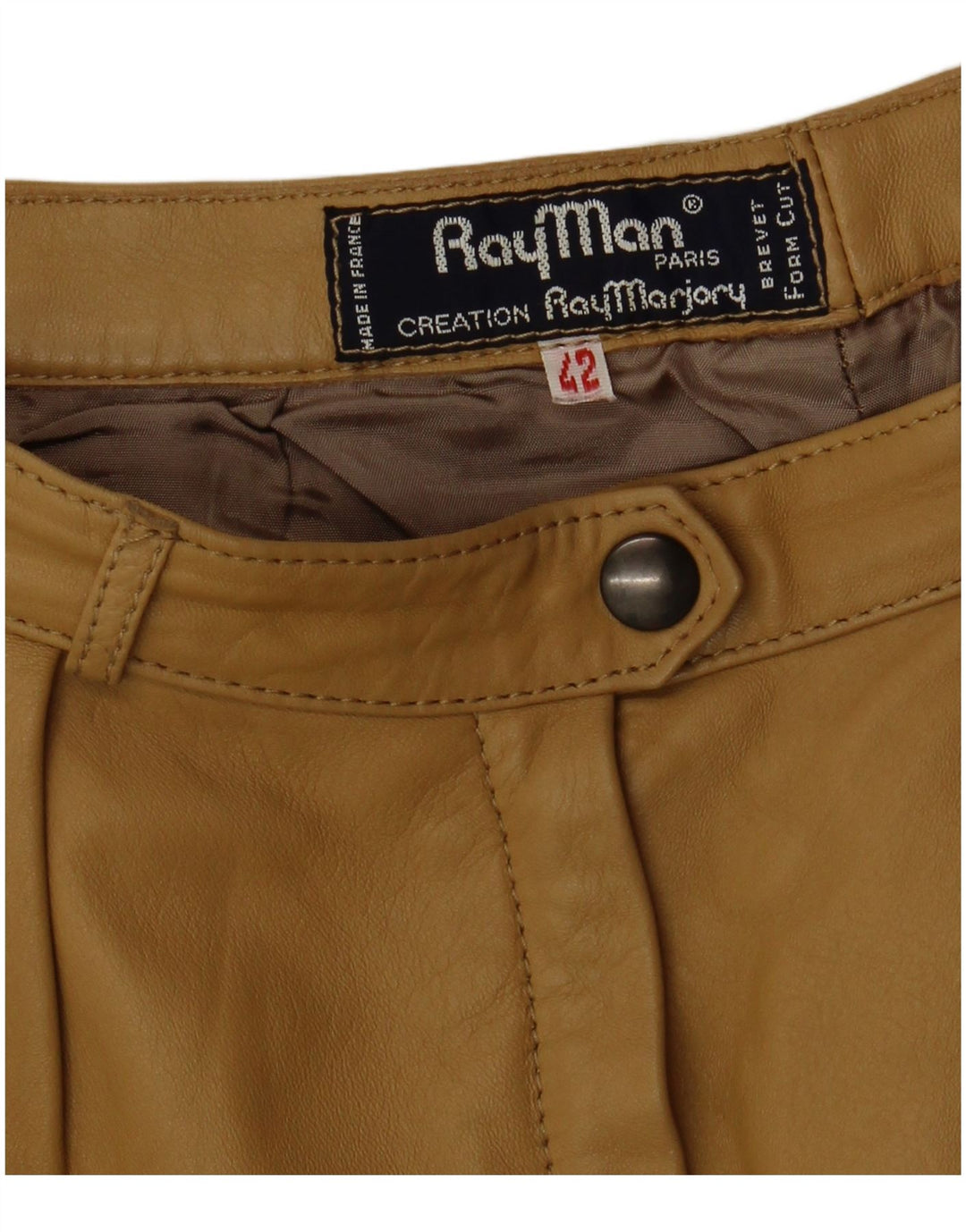 RAY MARJORY Pantaloni din piele pentru femei IT 42 Medium W28 L30 Kaki