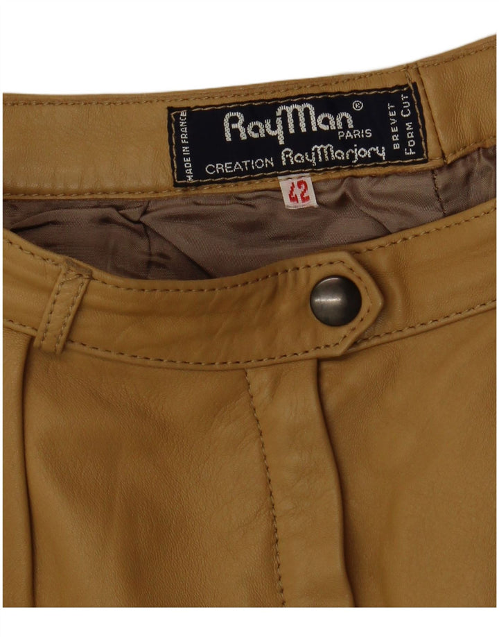 RAY MARJORY Pantaloni din piele pentru femei IT 42 Medium W28 L30 Kaki