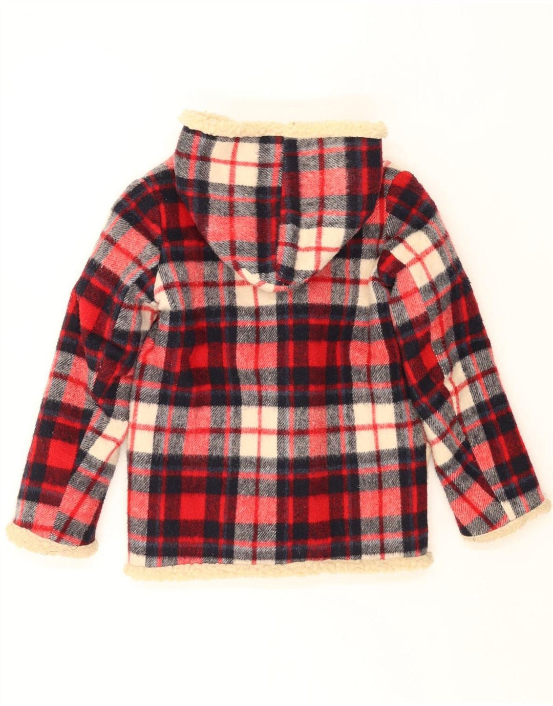 Jachetă Sherpa Duffle pentru fete SIMONE, 9-10 ani, roșu check