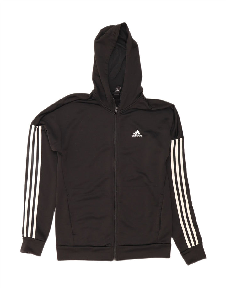 Pulover Adidas pentru bărbați, cu fermoar, UK 38/40 Poliester mediu negru