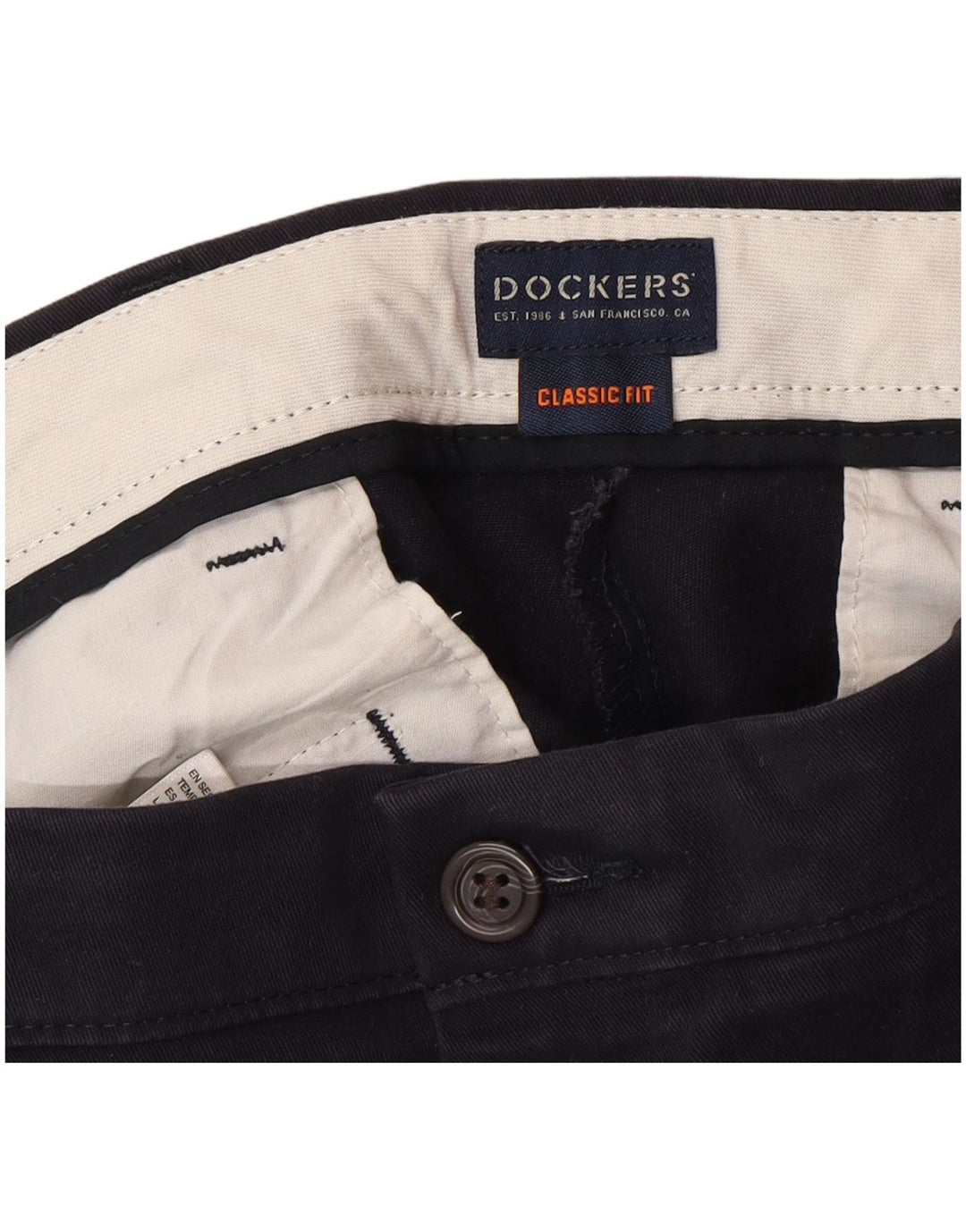 Pantaloni chino pentru bărbați DOCKERS Classic Fit L34 L30, albastru bleumarin, bumbac, clasici