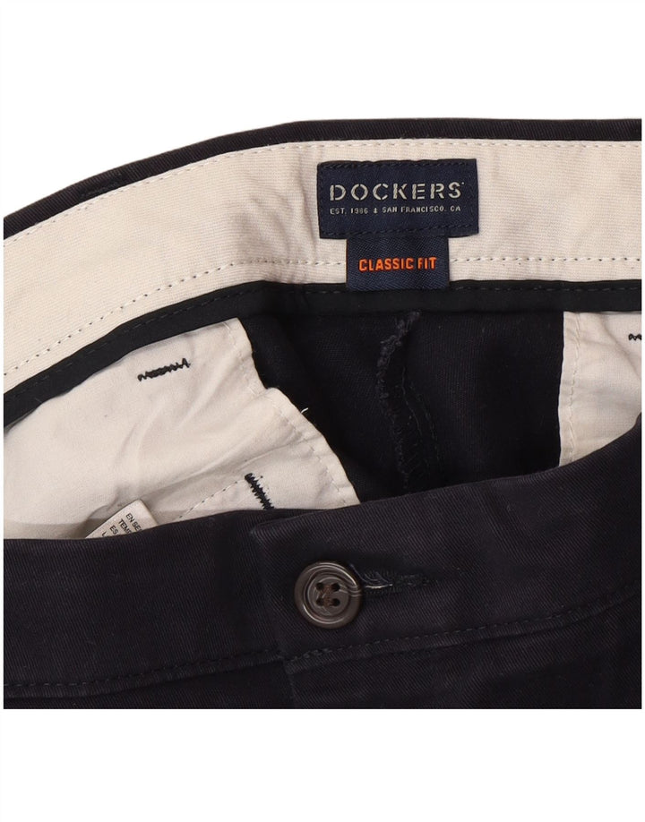 Pantaloni chino pentru bărbați DOCKERS Classic Fit L34 L30, albastru bleumarin, bumbac, clasici