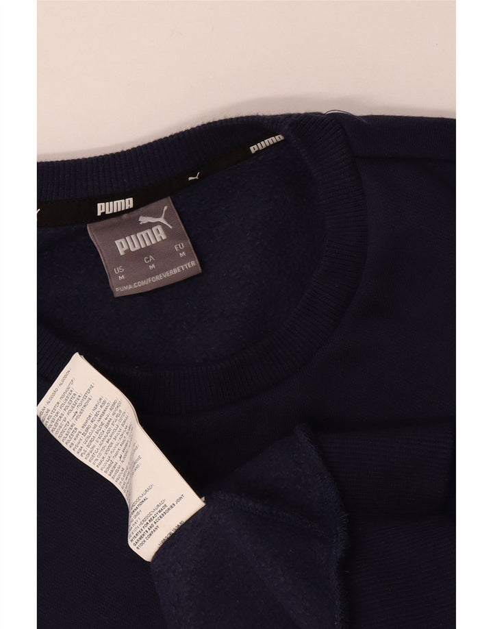 Pulover Puma pentru bărbați, bumbac mediu albastru bleumarin