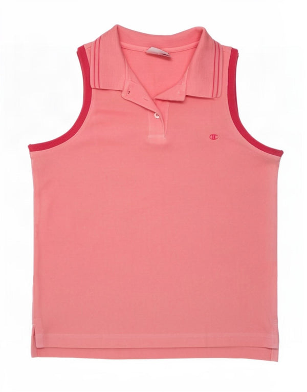 Tricou polo fără mâneci pentru femei Champion UK 14 mare bumbac roz