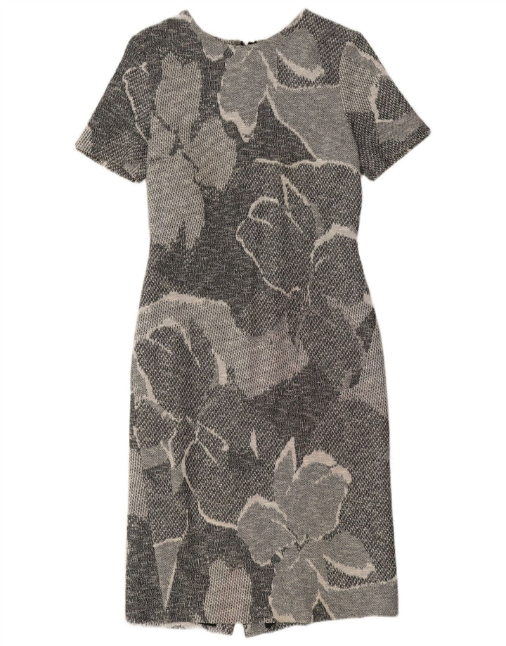 Hugo Boss Womens Sheath Dress UK 12 Medium Grey Floral