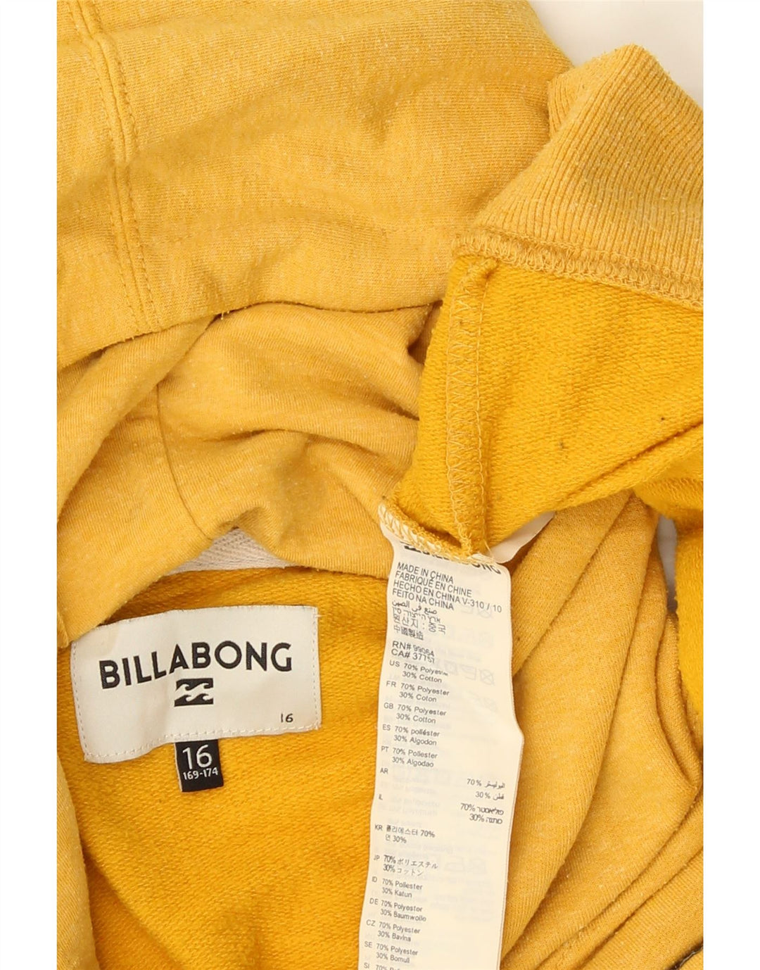 Pulover Billabong pentru băieți 15-16 ani, galben din poliester