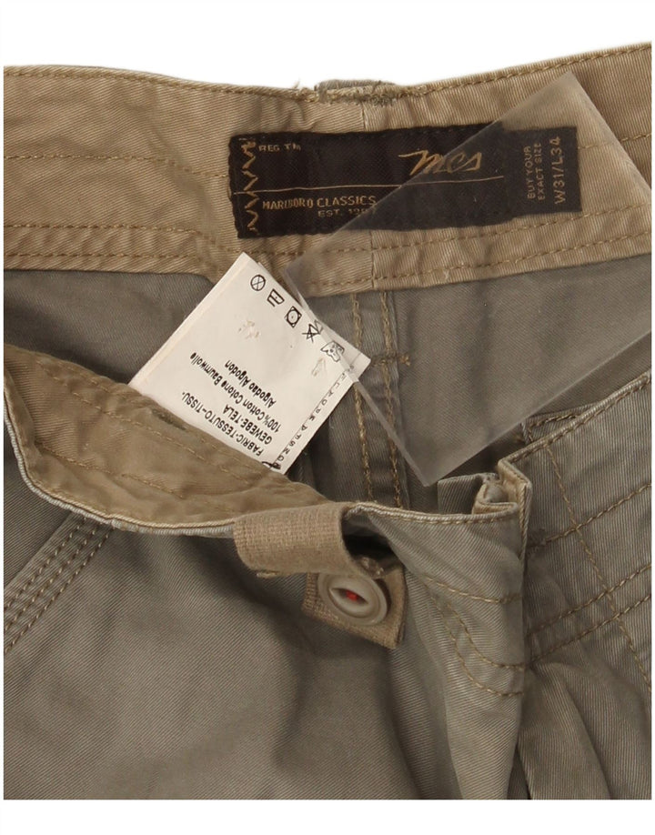 Pantaloni cargo drepti pentru bărbați Marlboro Classics W31 L31 bumbac gri