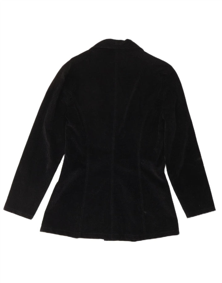 VINTAGE Womens 3 Button Blazer Jacket UK 12 Medium Black