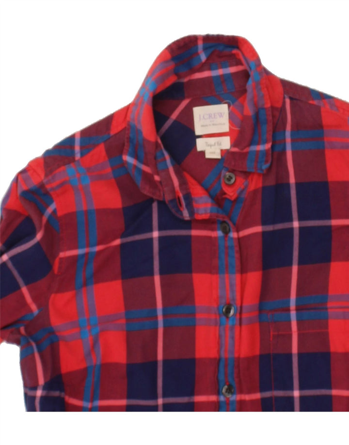 J. CREW Womens Shirt UK 2 2XS Red Check Cotton Vintage J. Crew and Second-Hand J. Crew from Messina Hembry 