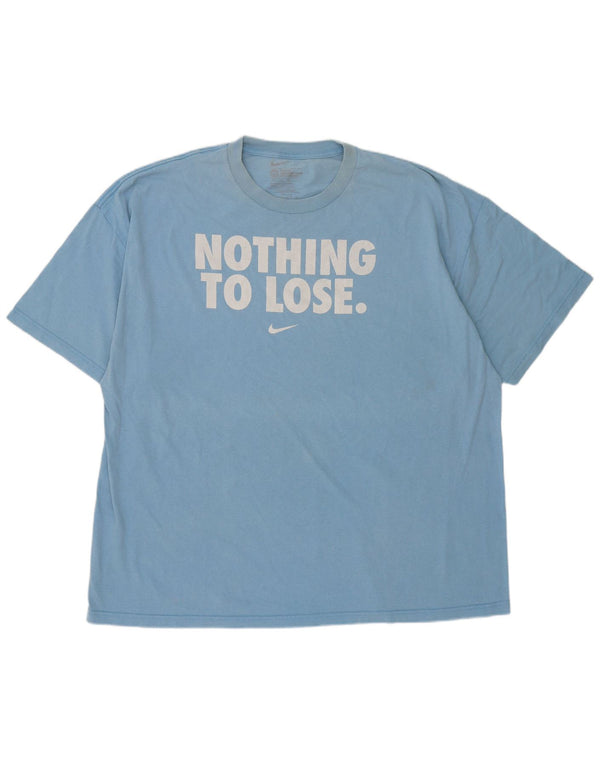 Tricou grafic Nike pentru bărbați, cu croiala lejeră Top 3XL, albastru