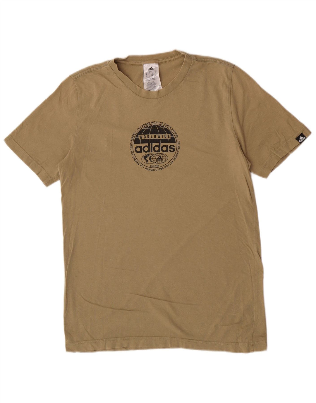 Tricou cu grafică obișnuită Adidas pentru bărbați Top mic din bumbac kaki