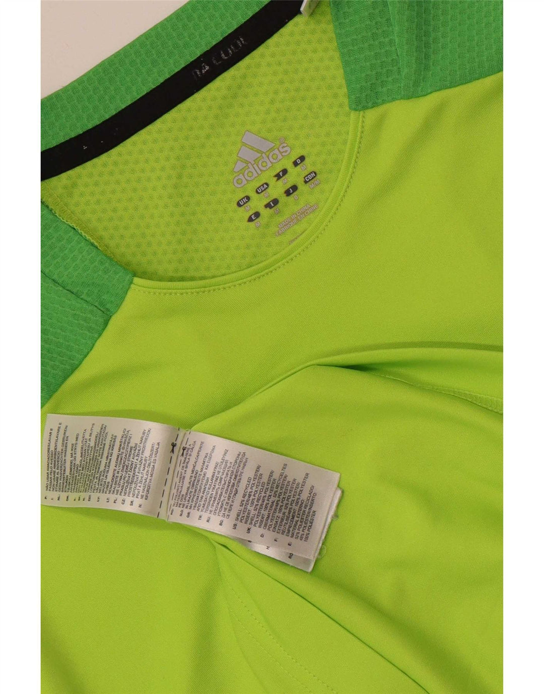 Tricou Adidas Climacool pentru bărbați Top Mediu Verde Poliester Colorblock