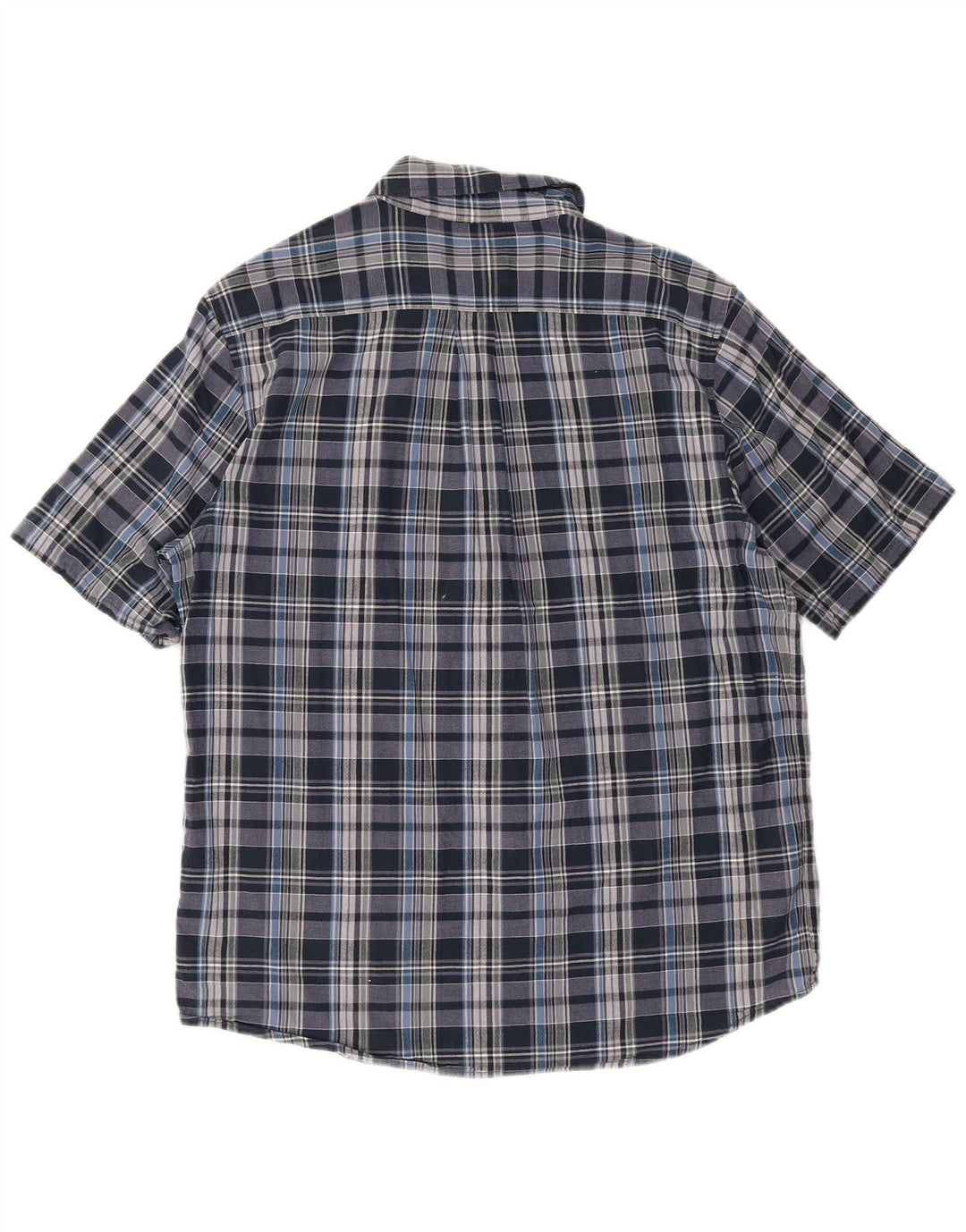 Cămașă Woolrich pentru bărbați, cu mânecă scurtă, cu tăiere obișnuită, mare, albastru, carouri din bumbac