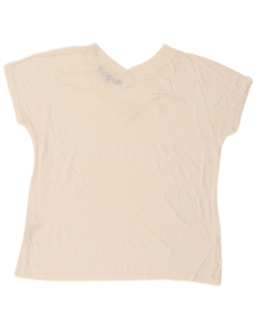 Tricou crop French Connection pentru femei Top UK 10 Small Off White Linen