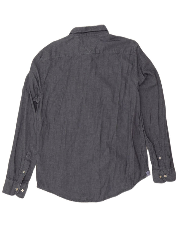 Cămașă pentru bărbați Tommy Hilfiger Slim Fit, mare, albastru bleumarin, bumbac