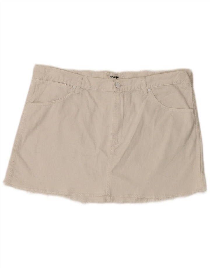 Fusta mini denim Wrangler pentru femei, mare W36, bumbac alb