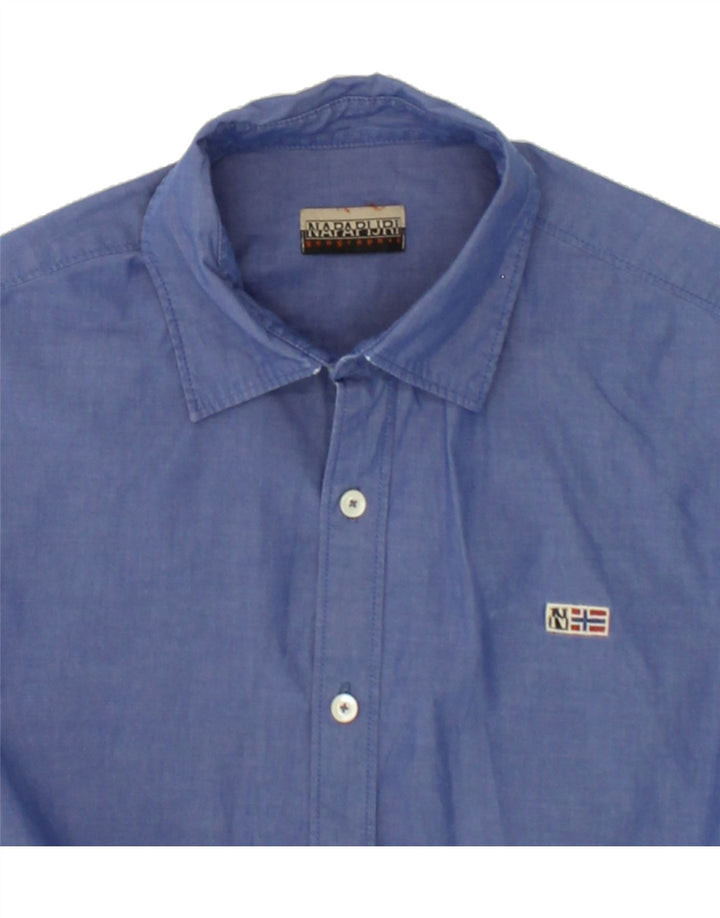 NAPAPIJRI Mens Shirt Small Blue Vintage Napapijri and Second-Hand Napapijri from Messina Hembry 