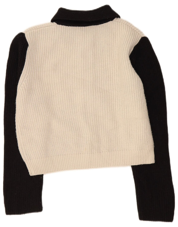 Pulover cardigan pentru femei Zara UK 14 Medium Black Colorblock Acrylic