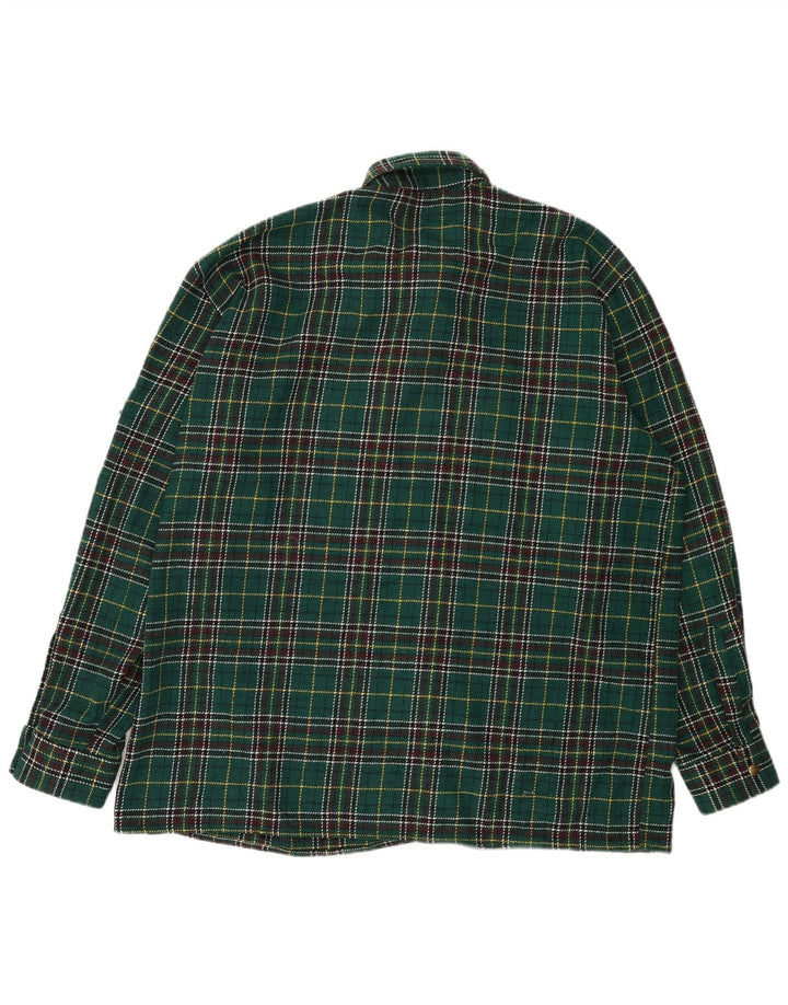 Cămașă Vintage pentru bărbați Cămașă de flanel 2XL verde check