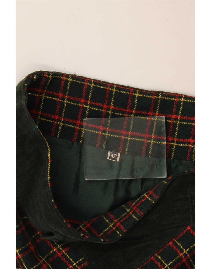 Fustă A-Line pentru femei Vintage IT 42 Medium W26 Green Check