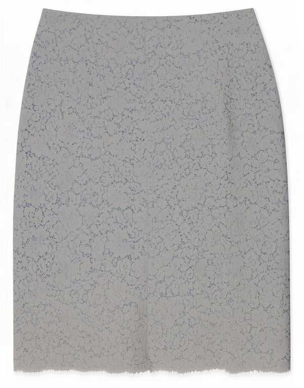 Zara Womens Lace Pencil Skirt XS W24 Blue Floral Polyamide