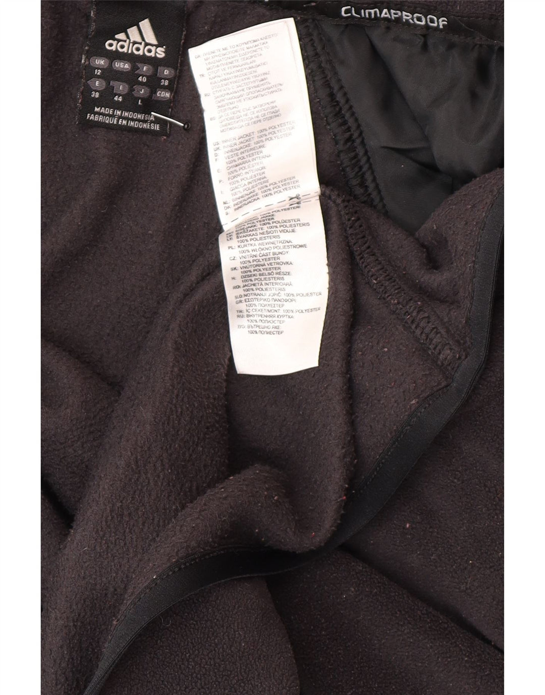 Jachetă pentru femei Adidas Clima Proof Fleece UK 12 Poliester mediu negru