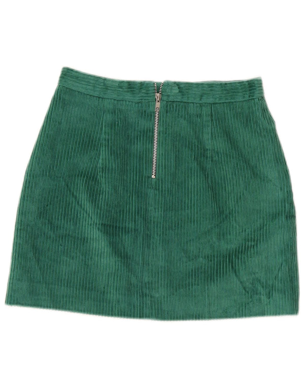 Mini fusta Jack Wills din velur pentru femei UK 10 Small W28 Bumbac verde