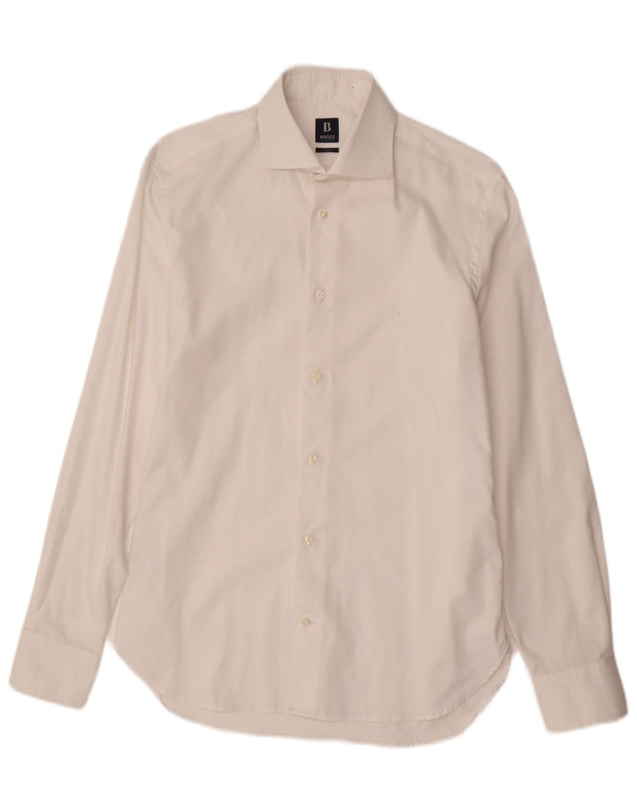 Cămașă Boggi pentru bărbați Slim Fit Mărimea 39 15 1/2 Bumbac alb mediu